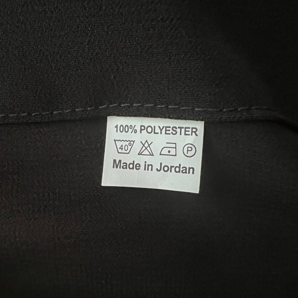 Authentic Kaftan Top from Jordan in Black w/ Decorative V-Neck Panel - One Size - Picture 4 of 4